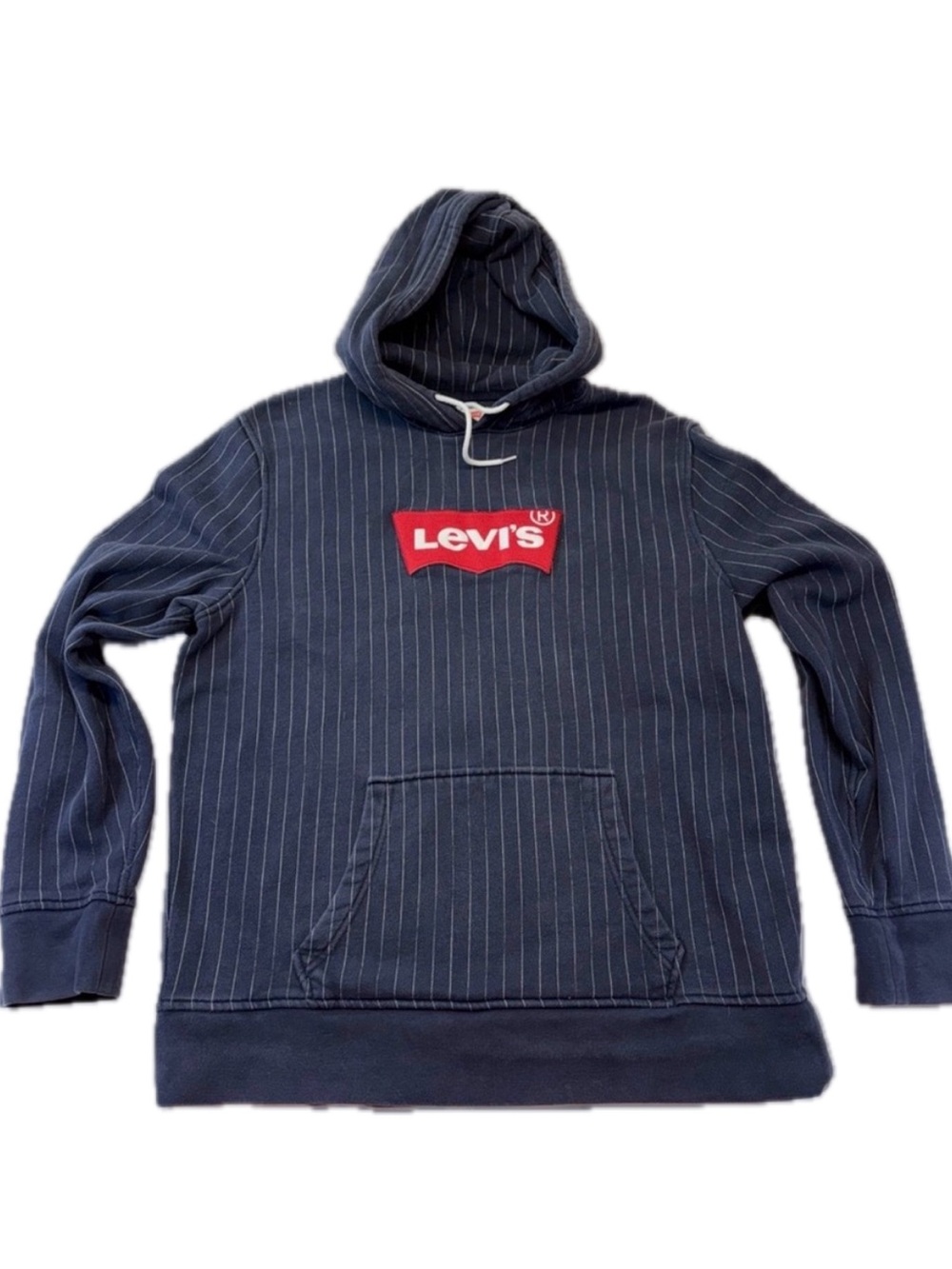 Levi's Dark Blue Modern Housemark Pinstripe Hoodie Size Large